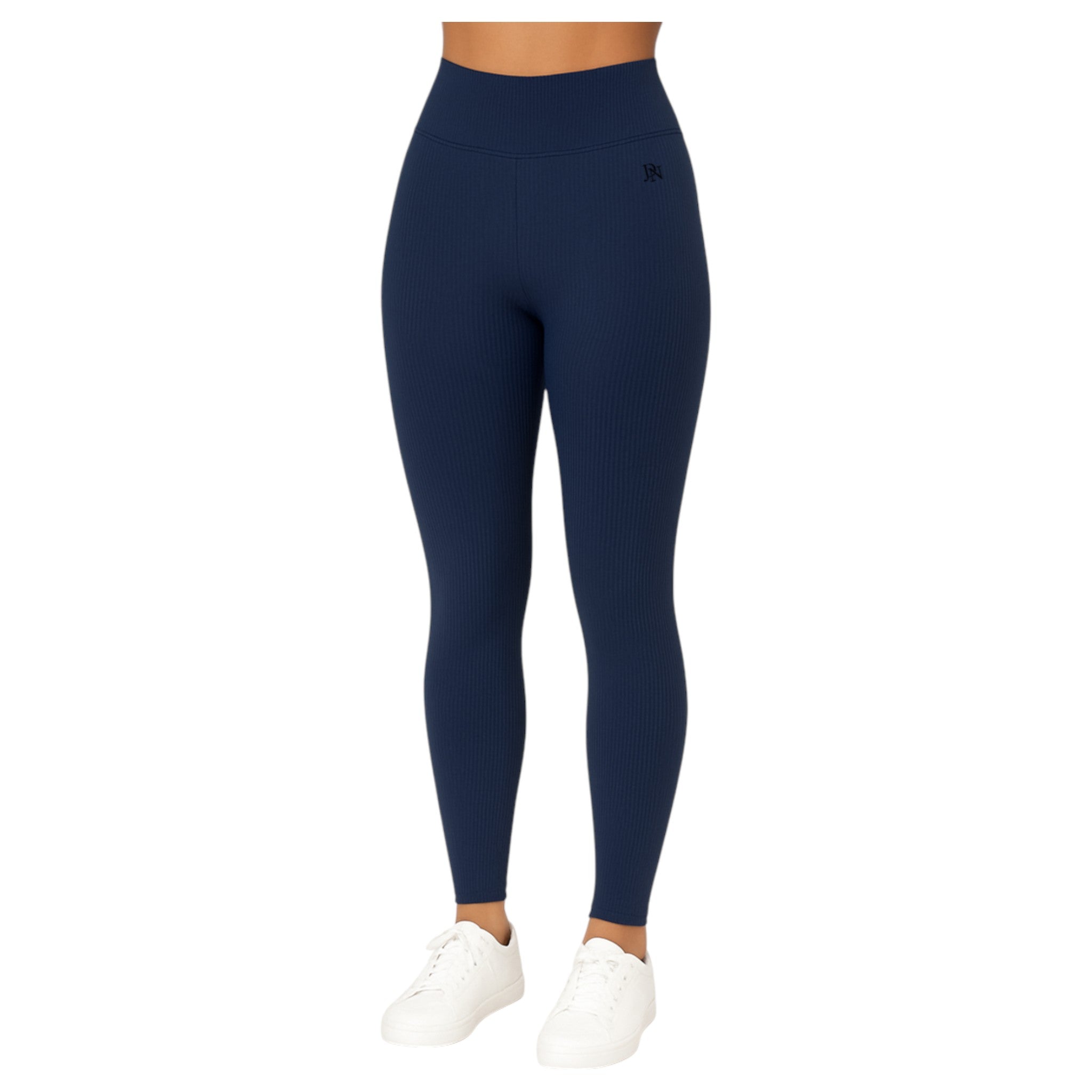 Ladies navy blue JDN ribbed fleece inner leggings – warm thermal winter leggings for women